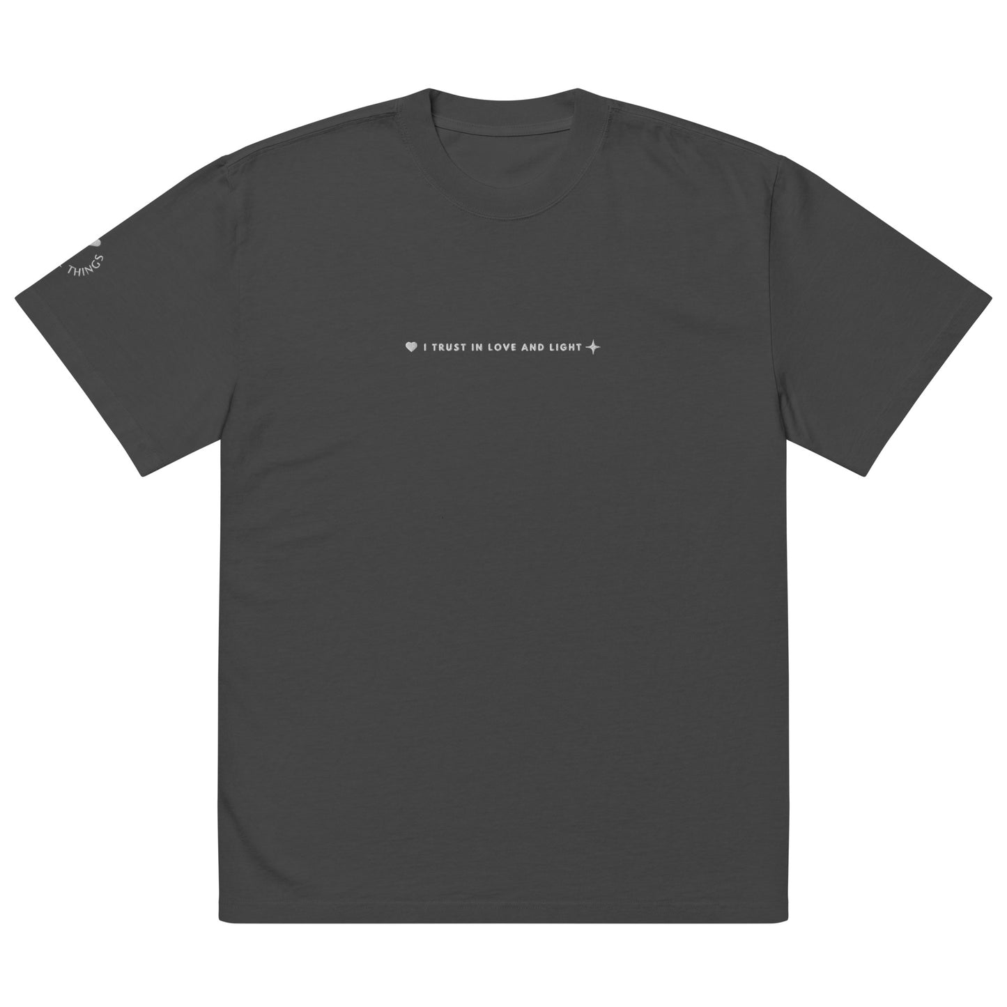 Oversized T-Shirt I trust in Love and Light - Faded Black