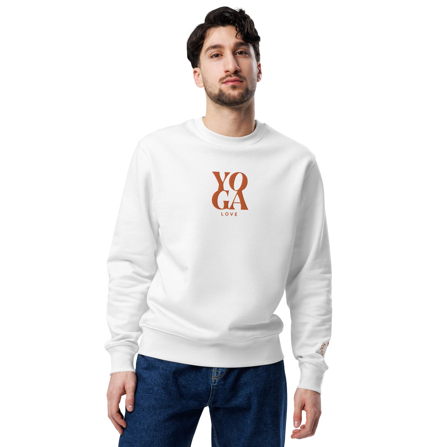 Sweatshirt Yoga Love - White / Orange