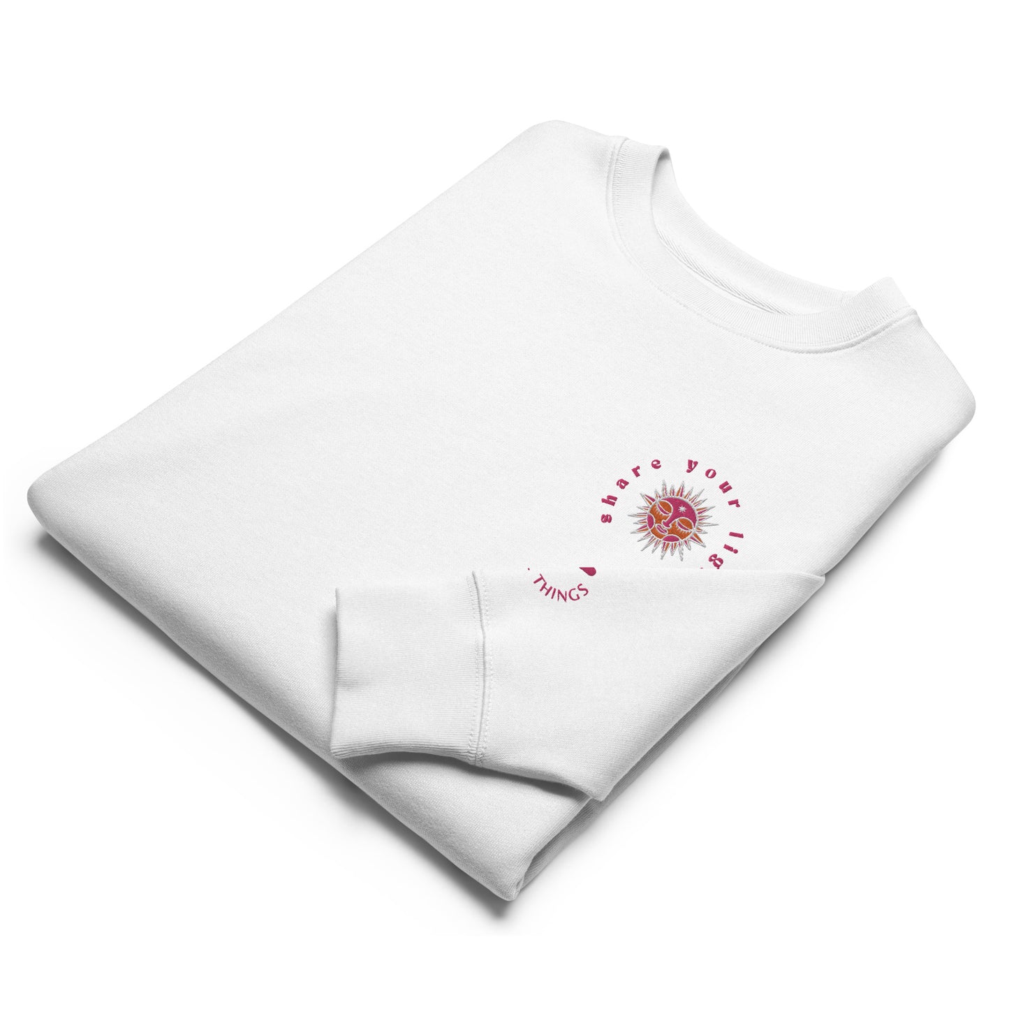 Sweatshirt Share your light - White / Pink