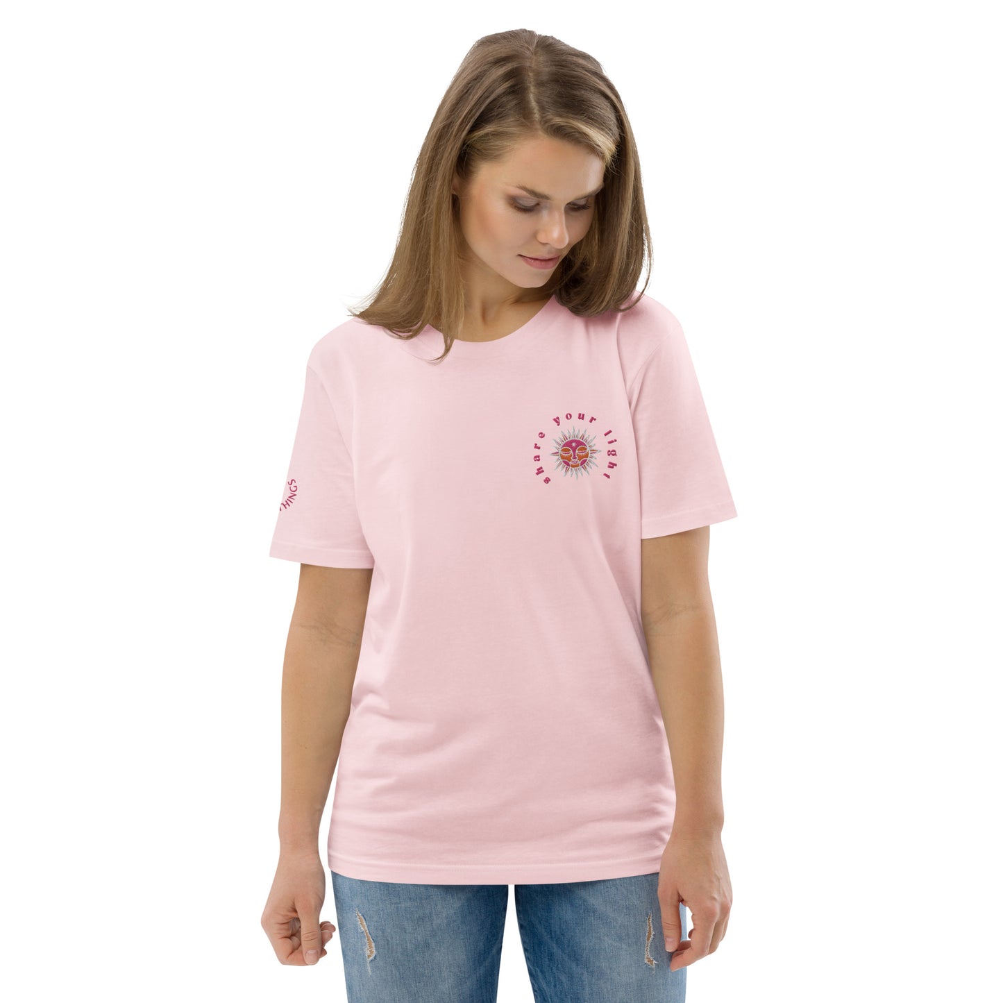 T-Shirt Share your light - Cotton Pink