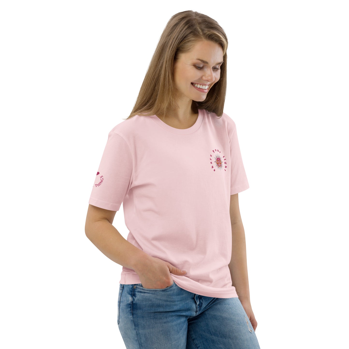 T-Shirt Share your light - Cotton Pink