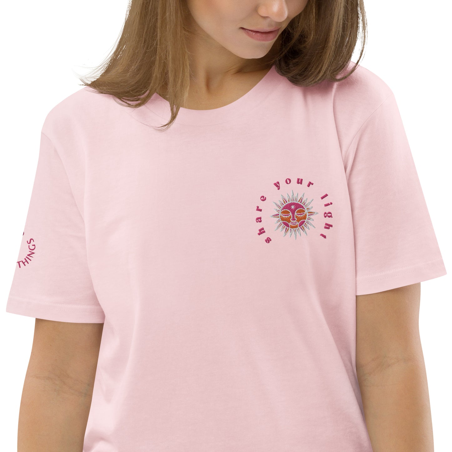 T-Shirt Share your light - Cotton Pink