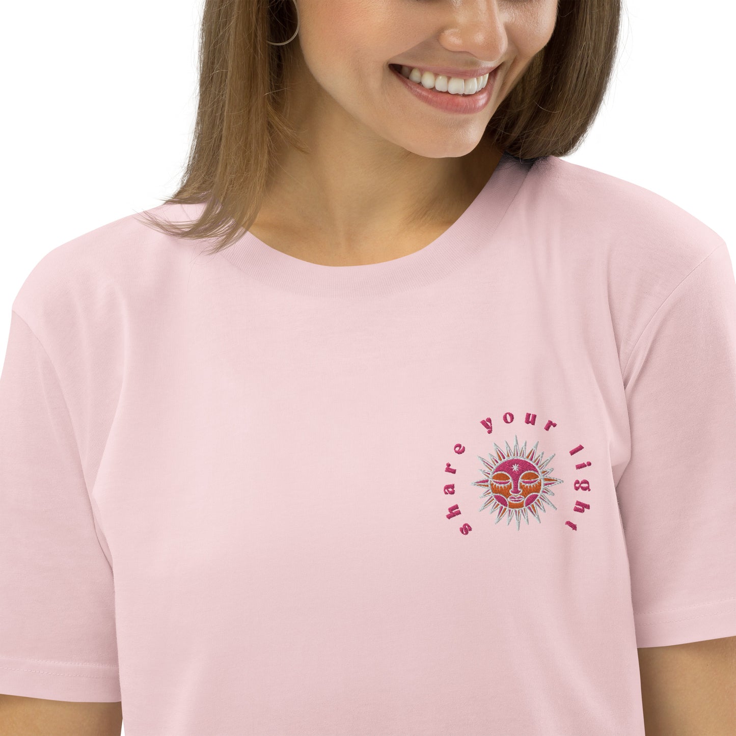 T-Shirt Share your light - Cotton Pink