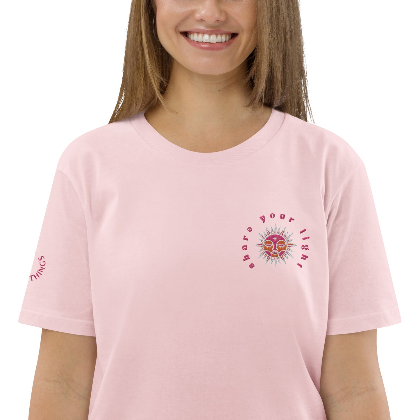 T-Shirt Share your light - Cotton Pink